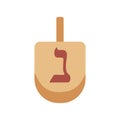 Hanukkah holiday dreidel flat design icon