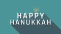 Hanukkah holiday greeting animation with menora icon and english text