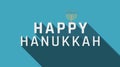 Hanukkah holiday greeting with menorah icon and english text Royalty Free Stock Photo