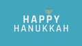 Hanukkah holiday greeting with menorah icon and english text Royalty Free Stock Photo