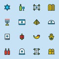 Hanukkah icons set Royalty Free Stock Photo