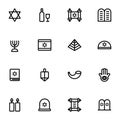 Hanukkah icons set Royalty Free Stock Photo