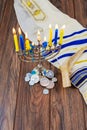 Hanukkah, the Jewish Festival of Lights menorah candles holidays Royalty Free Stock Photo