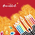 Hanukkah juish vector illustration. jewish menorah simple vector icon. hanuka candles symbol.