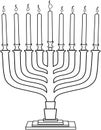 Hanukkah Lamp Hanukkiah Coloring Page