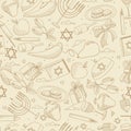 Hanukkah line art design vector illustration seamless retro
