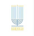 Hanukkah menora vector illustration. Royalty Free Stock Photo