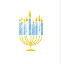 Hanukkah menora vector illustration. Royalty Free Stock Photo