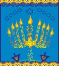 Hanukkah menorah abstract card