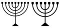 Hanukkah Menorah jewish candelabrum black sign