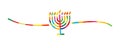 Hanukkah menorah colored stained glass