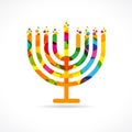 Hanukkah menorah emblem colored Royalty Free Stock Photo