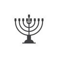 Hanukkah menorah icon vector, filled flat sign, solid pictogram isolated on white.