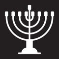 Hanukkah menorah icon, vector illustration.