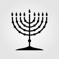 Hanukkah Menorah the nine candles candelabrum icon