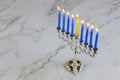 Hanukkah menorah holiday symbol brightly glowing candles