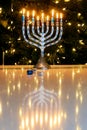 On Hanukkah, nine candles are lit in menorah.