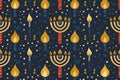 Hanukkah, Pattern of Hanukkah celebrate and festival, Pattern flat and template design Royalty Free Stock Photo