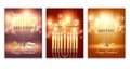 Hanukkah Realistic Banner Set