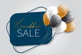 Hanukkah sale. Traditional Jewish holiday. Chankkah banner with balloons. Royalty Free Stock Photo