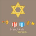 Hanukkah sameah greeting card. Royalty Free Stock Photo