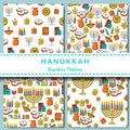 Hanukkah seamless pattern collection.