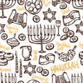 Hanukkah Seamless Pattern Royalty Free Stock Photo