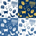 Hanukkah Seamless Patterns Royalty Free Stock Photo