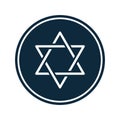 Hanukkah, star of David badge decoration silhouette icon