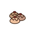 Hanukkah sufganiyot filled outline icon