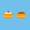 Hanukkah sufganiyot icon flat style