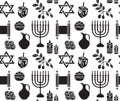 Hanukkah symbol seamless pattern.