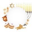 Hanukkah Symbols Realistic Composition