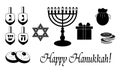 Hanukkah symbols set