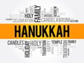 Hanukkah word cloud collage, holiday concept background