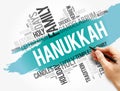 Hanukkah word cloud collage, holiday concept Royalty Free Stock Photo