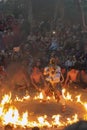 HANUMAN ON FIRE AS PART OF KECAK DANCE AT ULUWATU TEMPLE BALI