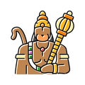 hanuman god indian color icon vector illustration