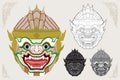 Hanuman head vector illustration Royalty Free Stock Photo