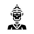 hanuman hinduism religion glyph icon vector illustration