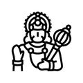 hanuman hinduism religion line icon vector illustration