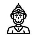hanuman hinduism religion line icon vector illustration Royalty Free Stock Photo