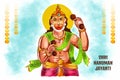 Hanuman jayanti celebration greeting card background