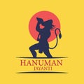 Hanuman Jayanti vector poster background, God illustration wallpaper banner