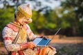 Hanuman playing with laptop