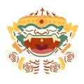 Hanuman sleeping Thai character vector