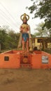 Hanuman statue in deep forest