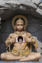 Hanuman statue, Hindu idol near Ganges River, Rishikesh, India. Sacred places for pilgrims Royalty Free Stock Photo