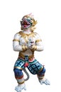 Hanuman statue on white background