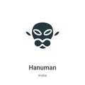 Hanuman vector icon on white background. Flat vector hanuman icon symbol sign from modern india collection for mobile concept and Royalty Free Stock Photo